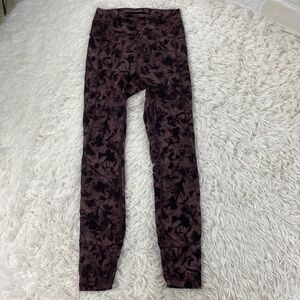 Lululemon In Movement Tight 25" *Everlux Mini Dusk Floral Antique Bark Black